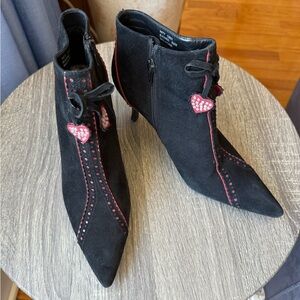 Black and Red Women's Ankle Boots